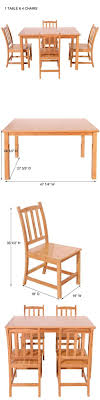 Dining Sets 107578 Hot 5 Piece Dining Table Set Bamboo Kitchen Breakfast Furniture W 4 Chair Wood Buy It Dining Table Setting Chairs For Sale Dining Table