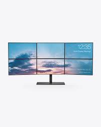 Website / ui design mockup template with imac. Multi Display Mockup Front View In Device Mockups On Yellow Images Object Mockups