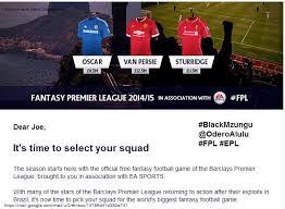 Blackmzungu Oderoalulu On Twitter Fantasy Football Game Barclay Premier League Fantasy Football