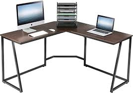 Amazon Com Fitueyes L Shaped Desk Corner Pc Laptop Gaming Table Workstation For Home Office Lcd114001we Kitchen Dining In 2020 Desk L Shaped Desk Workstation