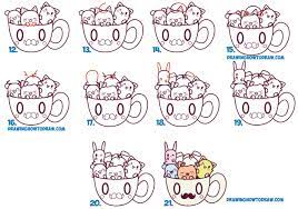 There is a single principle for performing in stages easy to draw animals cute for kids. How To Draw Cute Kawaii Animals And Characters In A Coffee Cup Easy Step By Step Drawing Tutorial For Beginners How To Draw Step By Step Drawing Tutorials