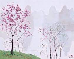 灕江清曉春來早 厐均 繪 peinture encre asie