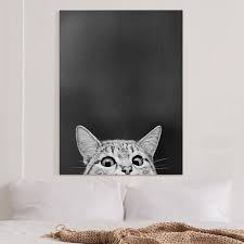 Gatto nero orecchini strega di halloween emo goth gioielli. Quadri Su Tela Illustrazione Gatto Bianco E Nero Disegno