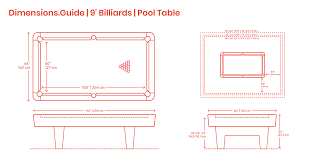 9 foot billiards pool table dimensions drawings