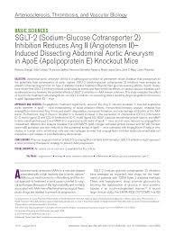 SGLT-2 (Sodium-Glucose Cotransporter 2) Inhibition Reduces Ang II  (Angiotensin II)â•ﬁInduced Dissecting Abdominal Aortic An