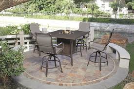 5 pcs fire pit set. Backyard Creations St Croix Brown 5 Piece High Dining Fire Pit Patio Set At Menards