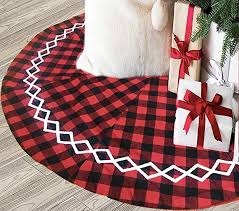 Amazon Com Aiseno 48 Inch Buffalo Plaid Christmas Tree Skirt Decoration For Merry In 2020 Plaid Christmas Tree Skirt Buffalo Plaid Christmas Tree Christmas Tree Skirt