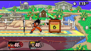 Que tiene naruto, representa a otros personajes, el azul a sasuke, el rosa a sakura por ejemplo. Super Smash Flash 2 Ssf2 Songoku Vs Naruto Super Smash Flash Super Smash Flash 2 Naruto