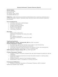 Sample Montessori Teacher Resume Montessori Education Teachers