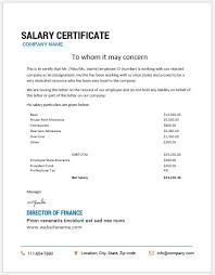 This letter provides details associated with the job profile if that person, and finally, a certificate that the concerned person has a financial stand for him to apply for a loan. 11 Free Salary Certificate Templates Word Excel Templates