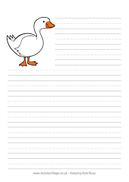 We have a variety of free lined paper including portrait, landscaper, with a spot for a picture and more. Goose Writing Paper Writing Paper Free Writing Paper Kids Writing
