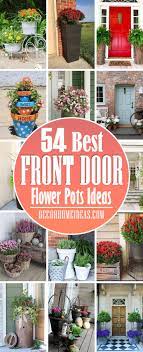 Potted ferns with a message on wall. 49 Beautiful Front Door Flower Pots Ideas For Instant Curb Appeal Decor Home Ideas