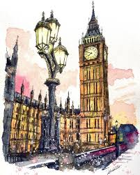 Beautiful Watercolor Paintings By Akihito Horigome From Tokyo Japan London Painting London Art London Drawing