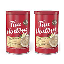 Amazon Com Tim Hortons French Vanilla Cappuccino Beverage Mix Two 16oz Cans Imported From Canada Hot Cocoa Mixes Grocery Gourmet Food