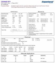 Copeland Compressor Btu Chart