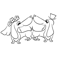Dachshund Dog Couple Wedding Dachshund Sketch Dachshund Dachshund Dog