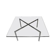 Ludwig Mies Van Der Rohe Knoll Barcelona Glass Steel Coffee Table On Chairish Com Barcelona Table Coffee Table Table