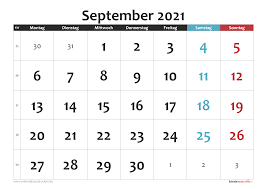 Im folgendem können sie unsere kalender 2021 zum ausdrucken kostenlos herunterladen. Kalender September 2021 Zum Ausdrucken Kostenlos Kalender 2021 Zum Ausdrucken