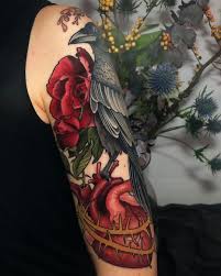 7 988 likes 29 comments 𝕵𝖊𝖓 𝕿𝖔𝖓𝖎𝖈 jentonic on instagram blooming heart another view on this sle new school tattoo tattoos skull tattoo