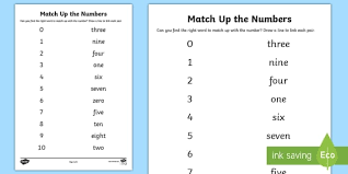 Each hat features a letter (or number) of the day, with pictures. Matching Numbers To Words Worksheet Teacher Made