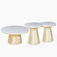 White large rectangle wood coffee table with lift top. Marble Topped Pedestal Coffee Table Side Tables Set