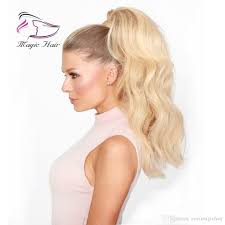 It draws attention to the person, brightens up any hairstyle, and makes the person ash blonde hair has become increasingly popular over the past few years, and it's clear to see why. Ponytail Wrap Clip In Human Hair Extensions Color 18 22 Sunset Blonde Brazilian Human Hair Body Wave 100g Pack Black Hair Ponytails Black Hair Ponytail Styles From Evermagichair 40 09 Dhgate Com