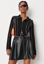 Jamais porté , les poches à jupe crayon en simili cuir noir zara, en parfait état, portée une fois. Jupe En Cuir Jupe Simili Cuir Femme Missguided
