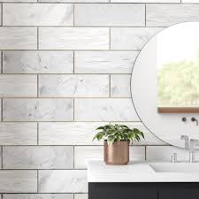 How to paint faux marble on laminate on countertops and how to paint bathroom tiles. Msi 4 X 12 Marble Look Wall Floor Tile Reviews Wayfair