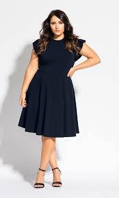 Frill Shoulder Dress Navy Plus Size Work Dresses Plus Size Black Dresses Plus Size Dresses