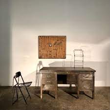 Industrial plants and more.alera steel desks are made with scratch and stain resista. 1950 Industrial Metal Desk Desks Items By Category European Antiques Decorative