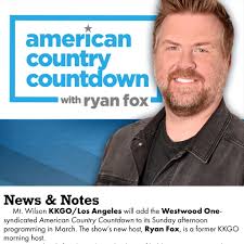 LA! I'm coming home. I'd like to welcome my friends at Go Country 105 in  Los Angeles to our fast growing American Country Countdown with Ryan Fox  family! #ACC