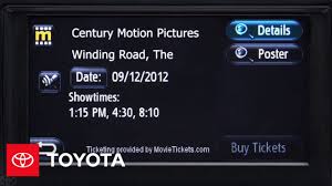 Entune™ 3.0 app suite connect in order to access entune™ 3.0 app suite connect applications from your vehicle's touch screen, an. Entune Movietickets Com Toyota Youtube