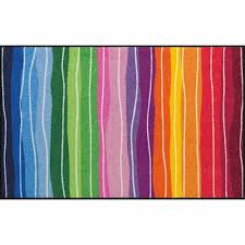 Salonloewe Fussmatte Waschbar Pure Style Wavy Lines Bunt 75x120 Cm Fussabtreter Fussmatte Bunt