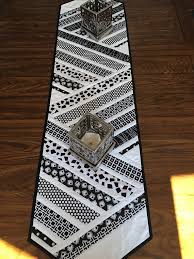 Table Runner Black And White Table Runner Quilted Table Etsy Modern Table Runners Quilted Table Runners Handmade Table Runner