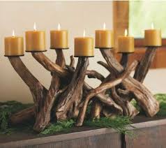 Dark Driftwood Candelabra Vivaterra Driftwood Decor Driftwood Candle Driftwood Wall Art