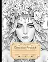Amazon.com: Composition Notebook College Ruled: Masterpiece Grayscale  Coloring Book