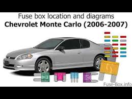 Between 1989 and 1993, the name was not used, instead, there this procedure should be work on the sixth generation of chevy monte carlo (2000 2001 2002 2003 2004 2005 2006 2007 2008 model years). Fuse Box Location And Diagrams Chevrolet Monte Carlo 2006 2007 Youtube