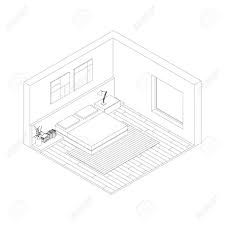 In today's adobe illustrator cc tutorial you'll learn how to create isometric living room illustration using ssr actions and 3d effects. Line Drawing Of The Interior Of Bedroom Isometric View Royalty Free Cliparts Vectors And Stock Illustration Image 41587459