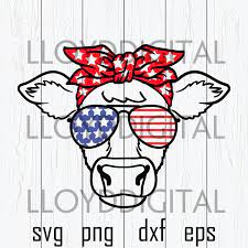 Download American Flag Cow Sunglasses Bow Svg Usa Flag Glasses Cow Svg Bow Flag Bundleofsvg