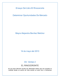 We did not find results for: Ensayo Del Libro El Rinoceronte Determinar Oportunidades De Mercado