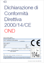 Dichiarazione Ce Di Conformita Direttiva 2000 14 Ce Certifico Srl