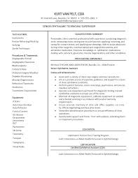 ophthalmic assistant resume