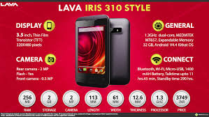 Quick Facts - Lava Iris 310 Style