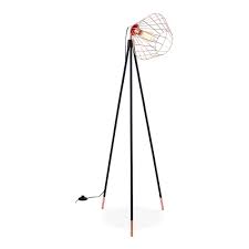 Schwarz Und Kupfer Hamilton Kafig Metall Tripod Stehlampe