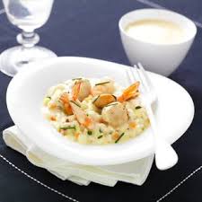 Risotto De Saint Jacques Et Fruits De Mer Sauce Saint Jacques Au Chablis L Recette Plat Tipiak Recette Risotto Recettes De Cuisine Recette
