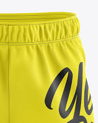 Download Men S Shorts Mockup In Apparel Mockups On Yellow Images Object Mockups