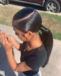The side part has seen something of a renaissance in the last 7 years. Wraparound Low Ponytail With Deep Side Part Black Hair Tribe