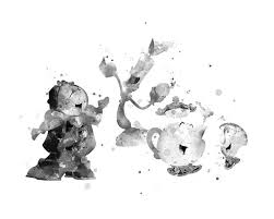 Beauty And The Beast Lumiere Cogsworth Black And White Art Etsy In 2021 Beauty And The Beast Art Art Prints Beauty And The Beast Bedroom