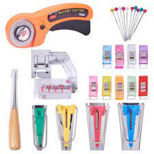 I used a 1 inch wide fabric strip and passed through the 12 mm bias maker tool to get a 1/2 inch wide single bias tape. Nbeads 6 Types Of 26pcs Fabric Bias Tape Maker Set Sewing Quilting Tool Multifunction Sewing Fold Bias Tape Makers Kits 180x130x30mm Beebeecraft Com