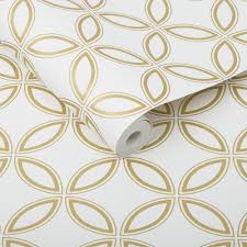 Great savings & free delivery / collection on many items. White And Gold Geometric Trellis Wallpaper Graham And Brown Eternity